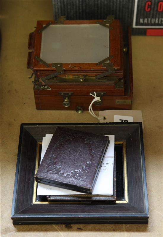 Victorian plate camera and four ambrotypes
